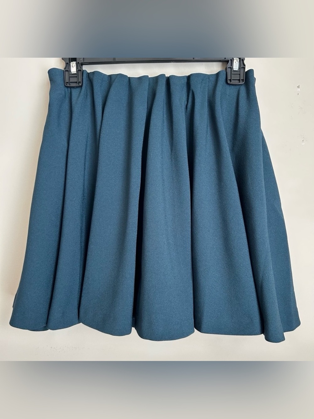 Blush Teal Crepe Fabric A-line Skater Skater Mini Skirt Elastic Waistband Sz S